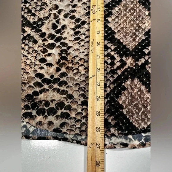 Show Me Your Mumu Blouse Snake Python Brown Bell Sleeve Sheer Women’s Size XS - Picture 12 of 14